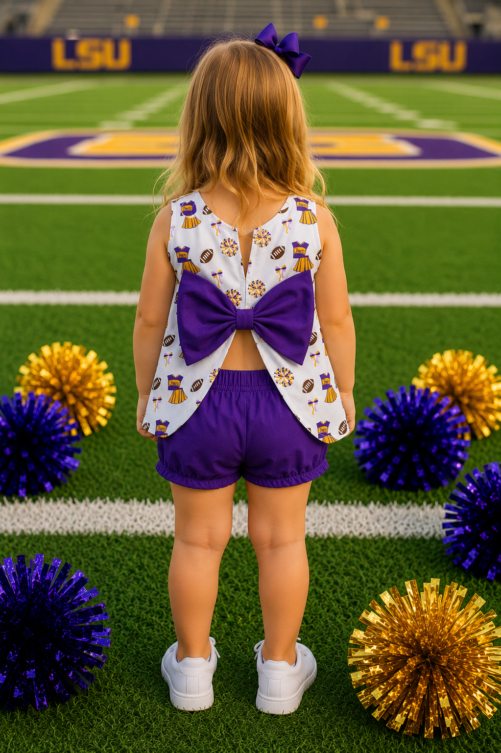 Varsity Purple Blaire Bow Back Set