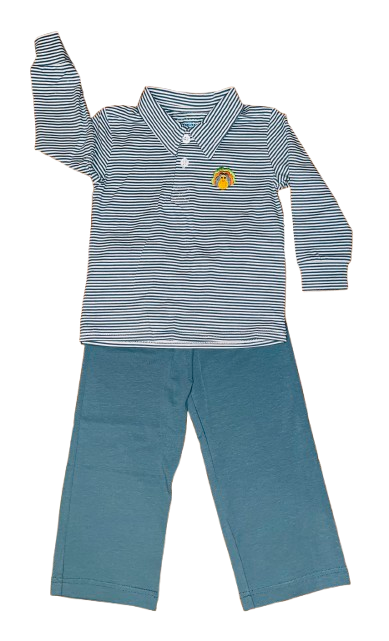 Embroidered Turkey Polo & Pant Set