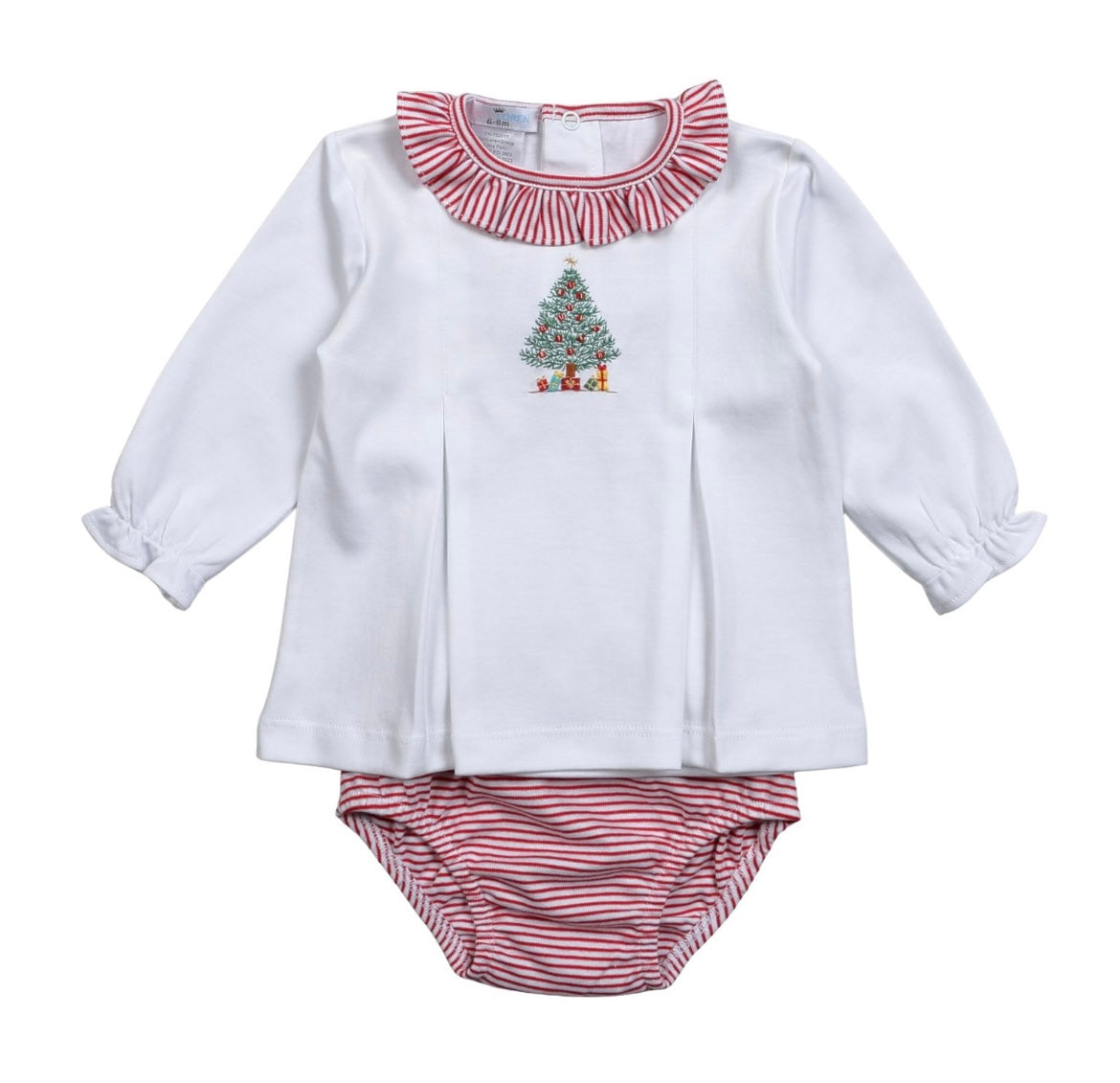 Christmas Tree Ruffled Pima Set