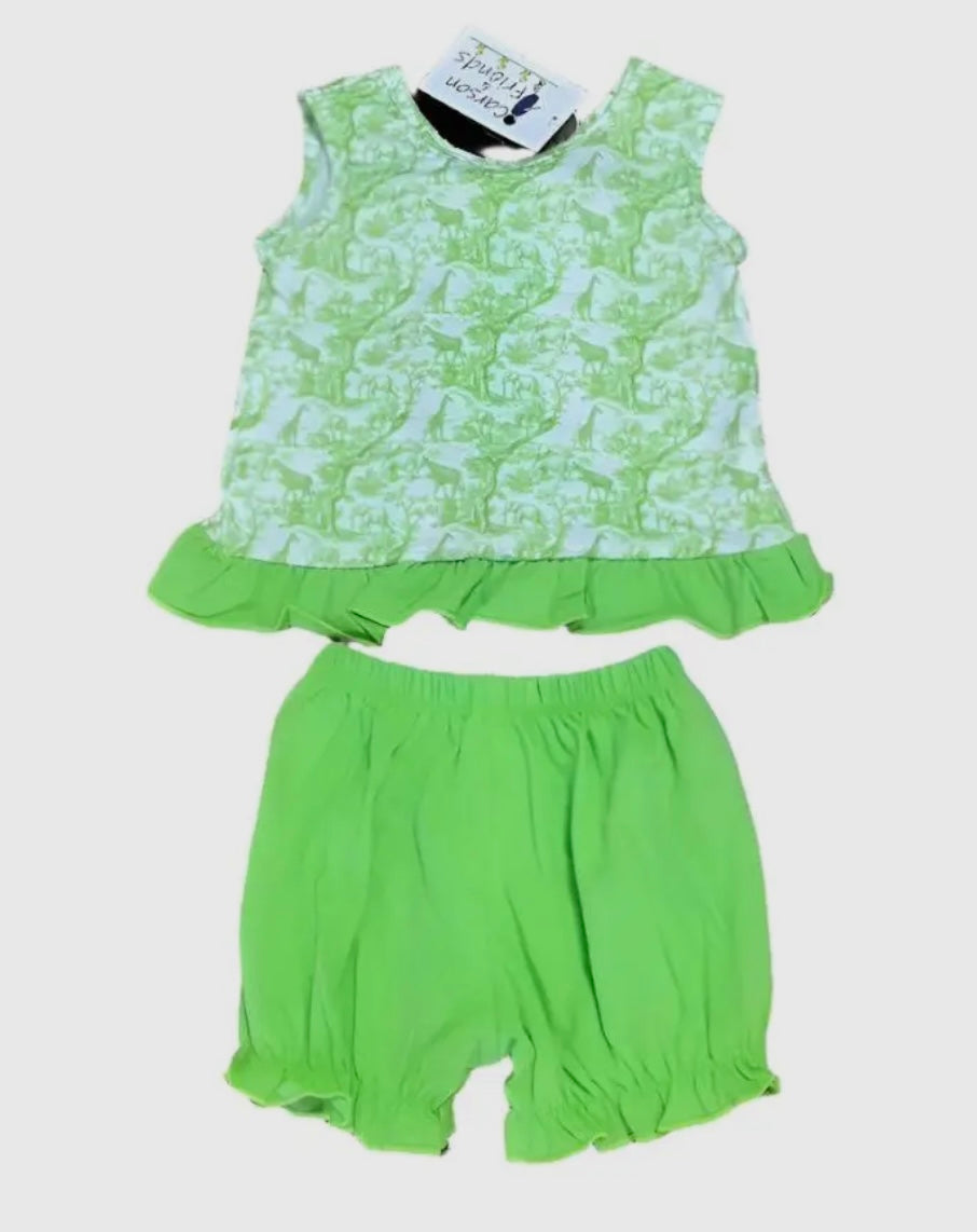 Safari Toile Ruffled Bloomer Set
