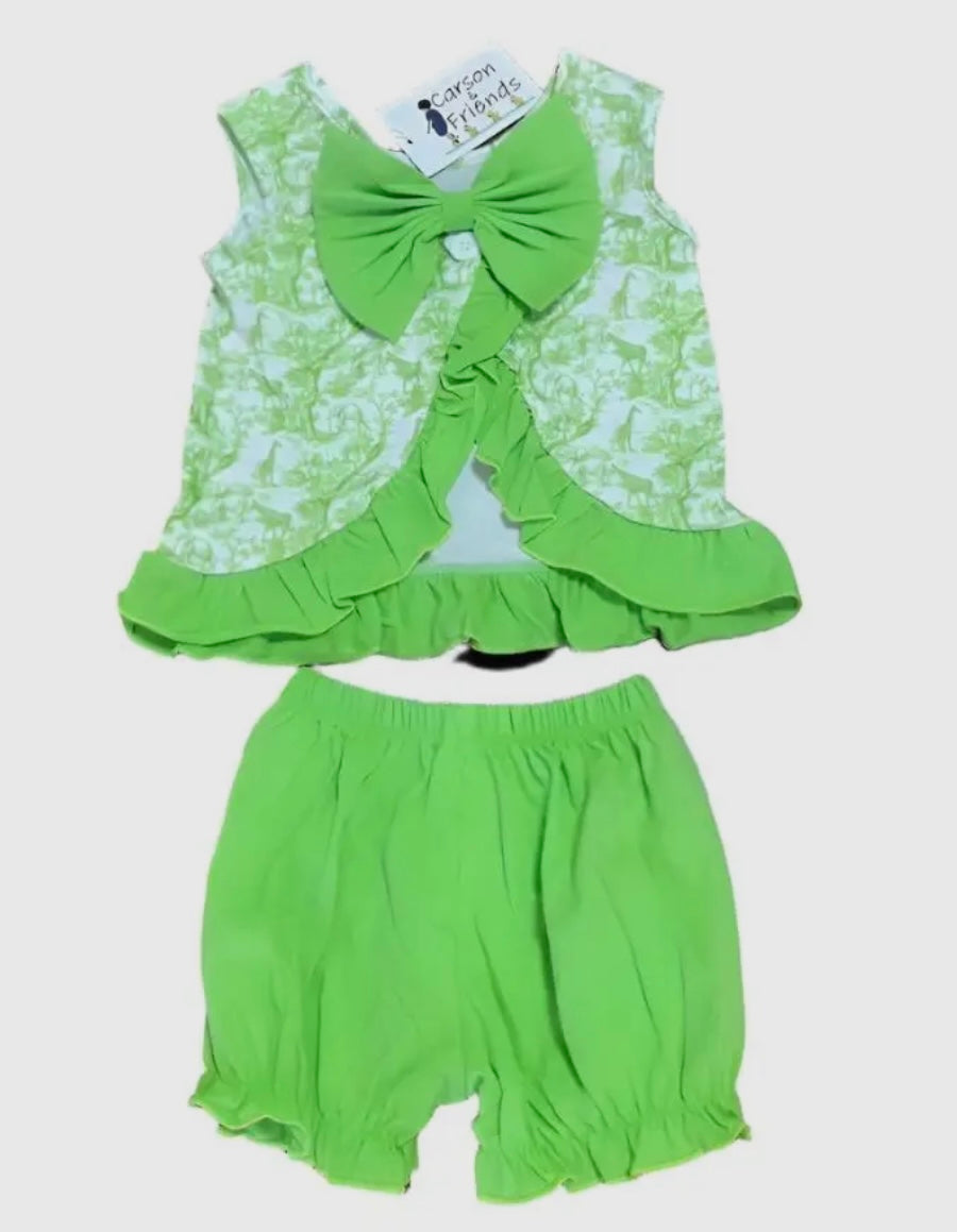 Safari Toile Ruffled Bloomer Set