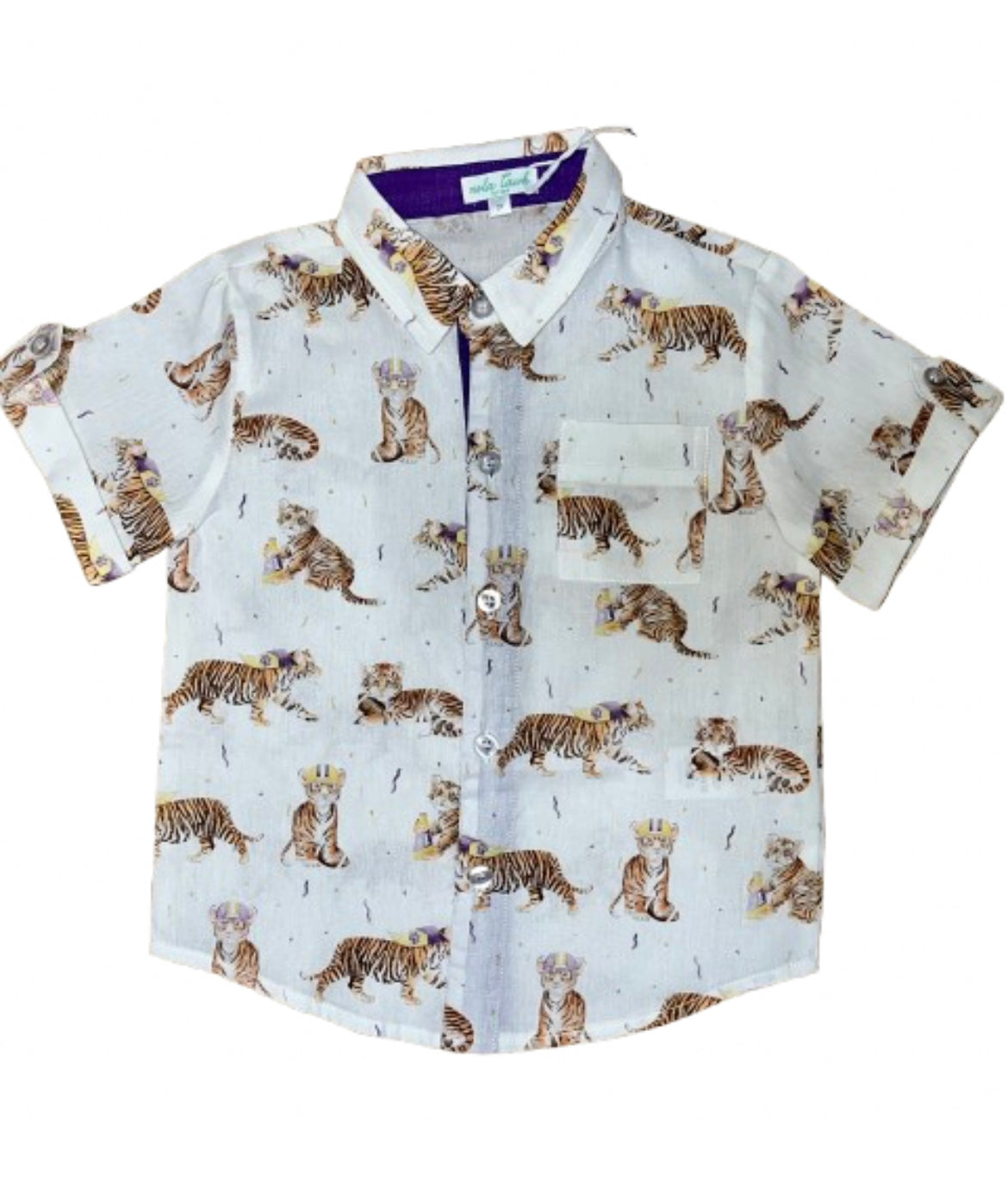 LSU Tigers Short Sleeve Collared Shirt