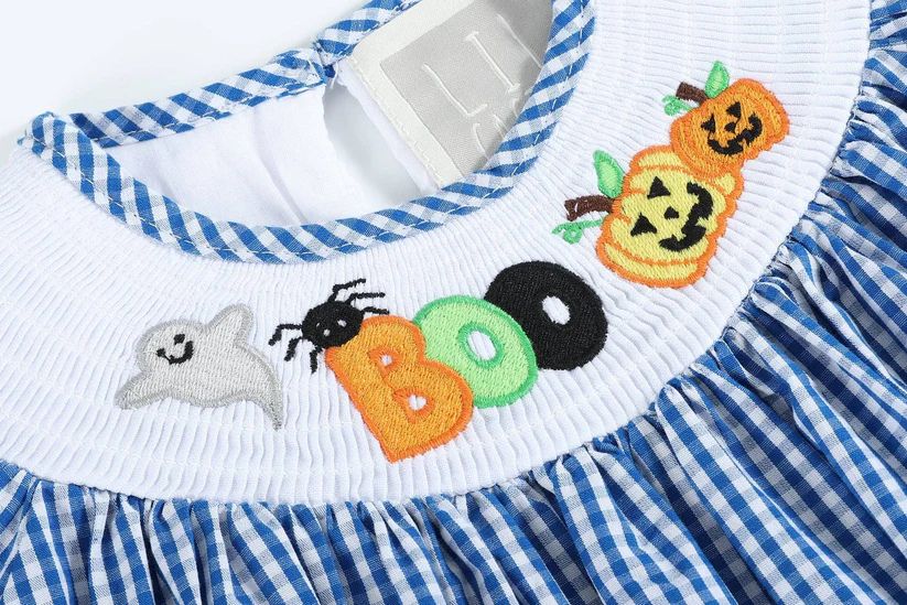 Smocked Halloween Dress - Blue