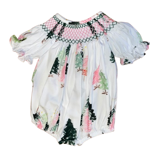 Smocked Christmas Trees Bubble