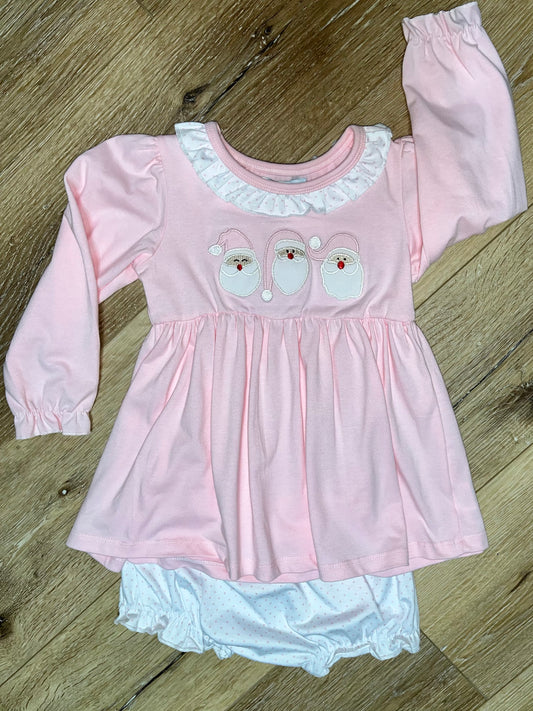 Pink Santa Trio Bloomer Set