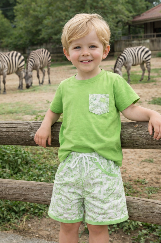 Safari Toile Boy Short Set