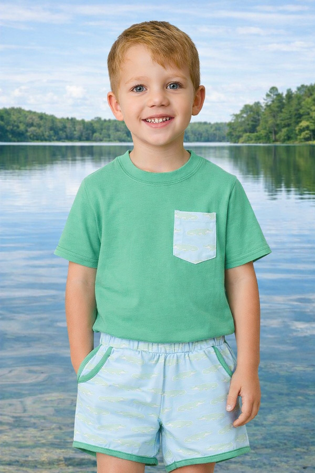 A Little Snappy Alligator Short Set