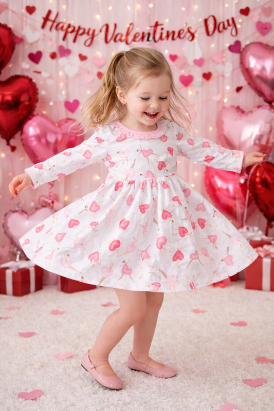 Dancing Hearts Long Sleeve Dress