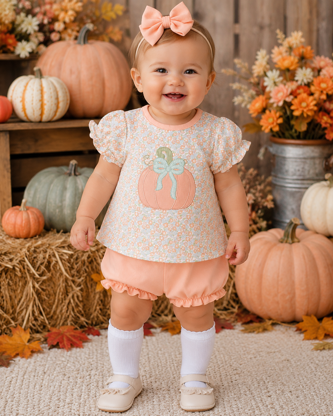 Pumpkin Appliqué Bloomer Set