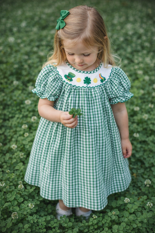 Smocked St. Patrick's Day Bishop Dress
