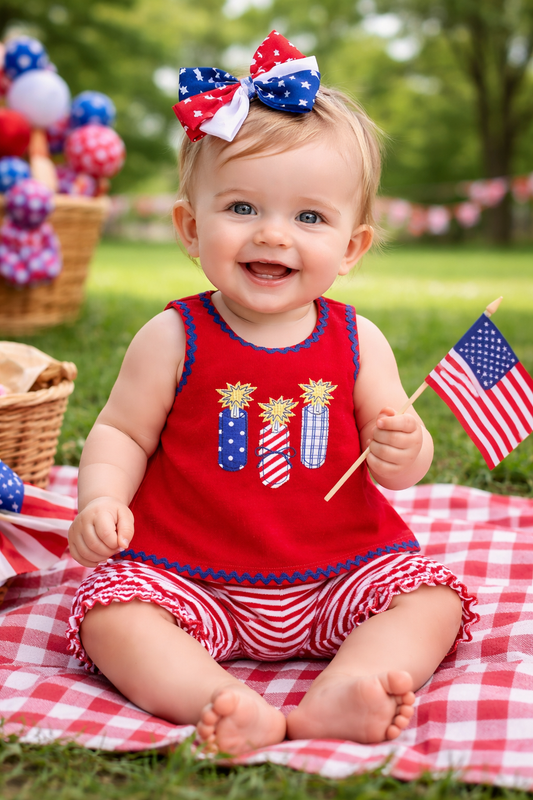 Fireworks Applique Bloomer Set