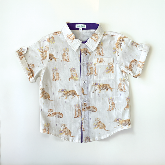 LSU Tigers Short Sleeve Collared Shirt