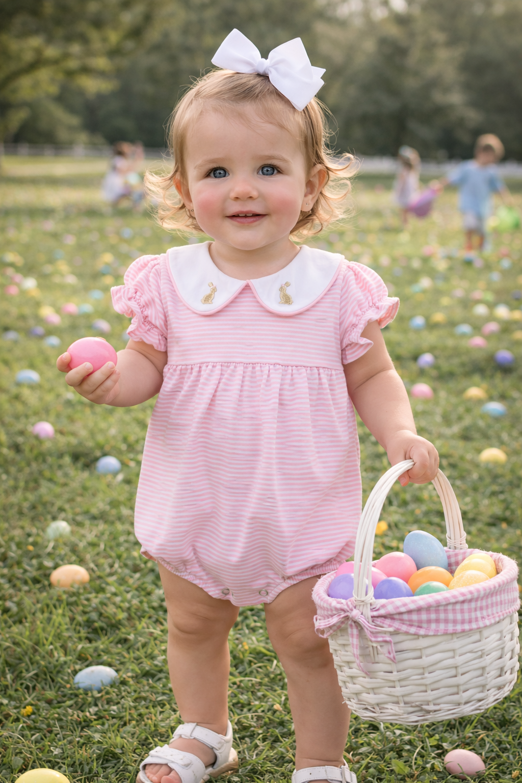 Embroidered Bunnies Girl Bubble