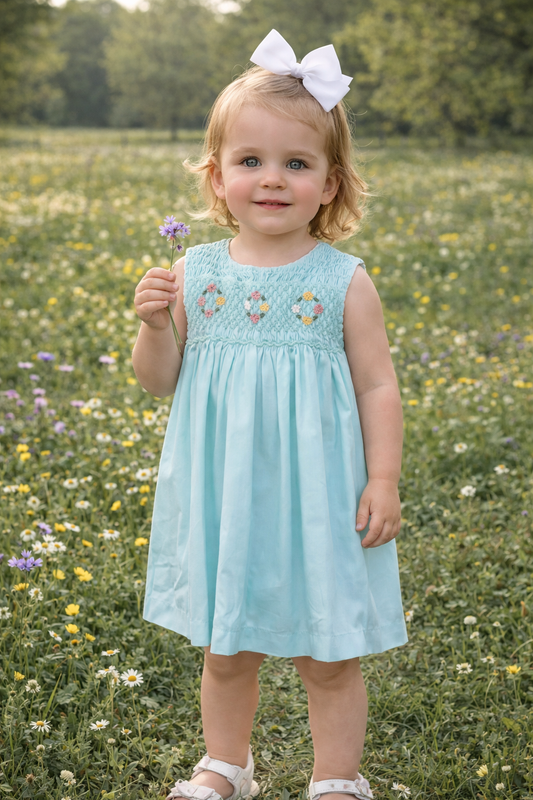 Hand-Smocked Sleeveless Dress