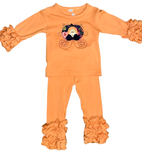Pumpkin Carriage Applique Pant Set