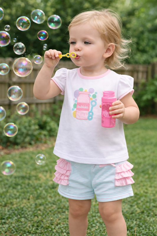 Sweet Bubbles Applique Short Set