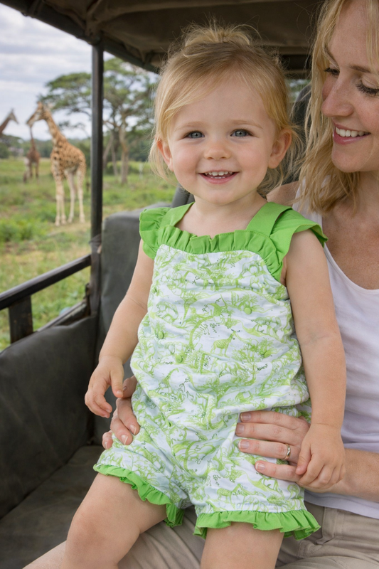 Safari Toile Ruffled Sunsuit