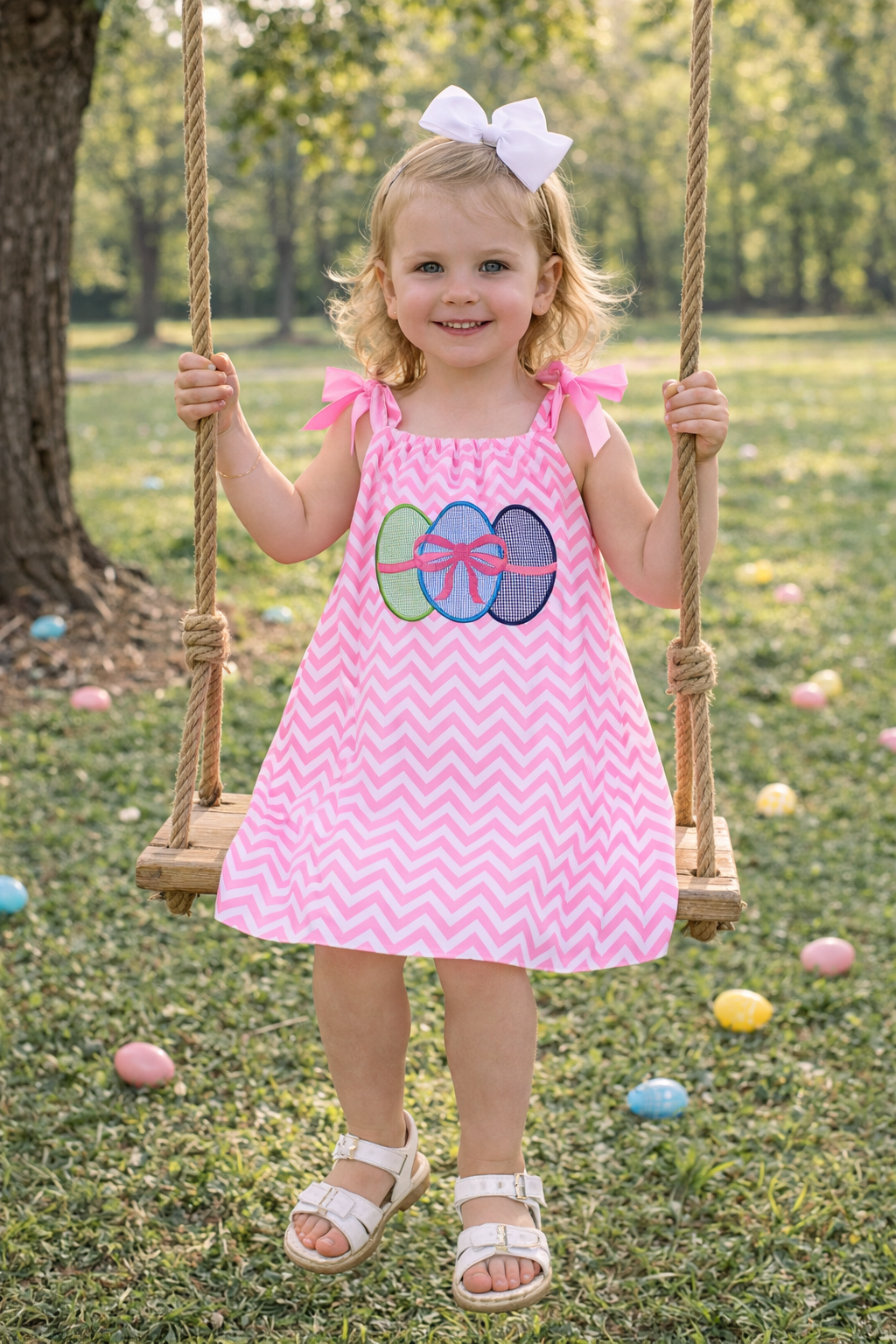 Easter Egg Applique Pillowcase Dress