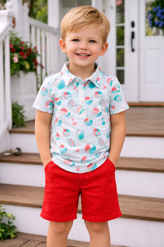 Patriotic Beach Toys Polo Shirt