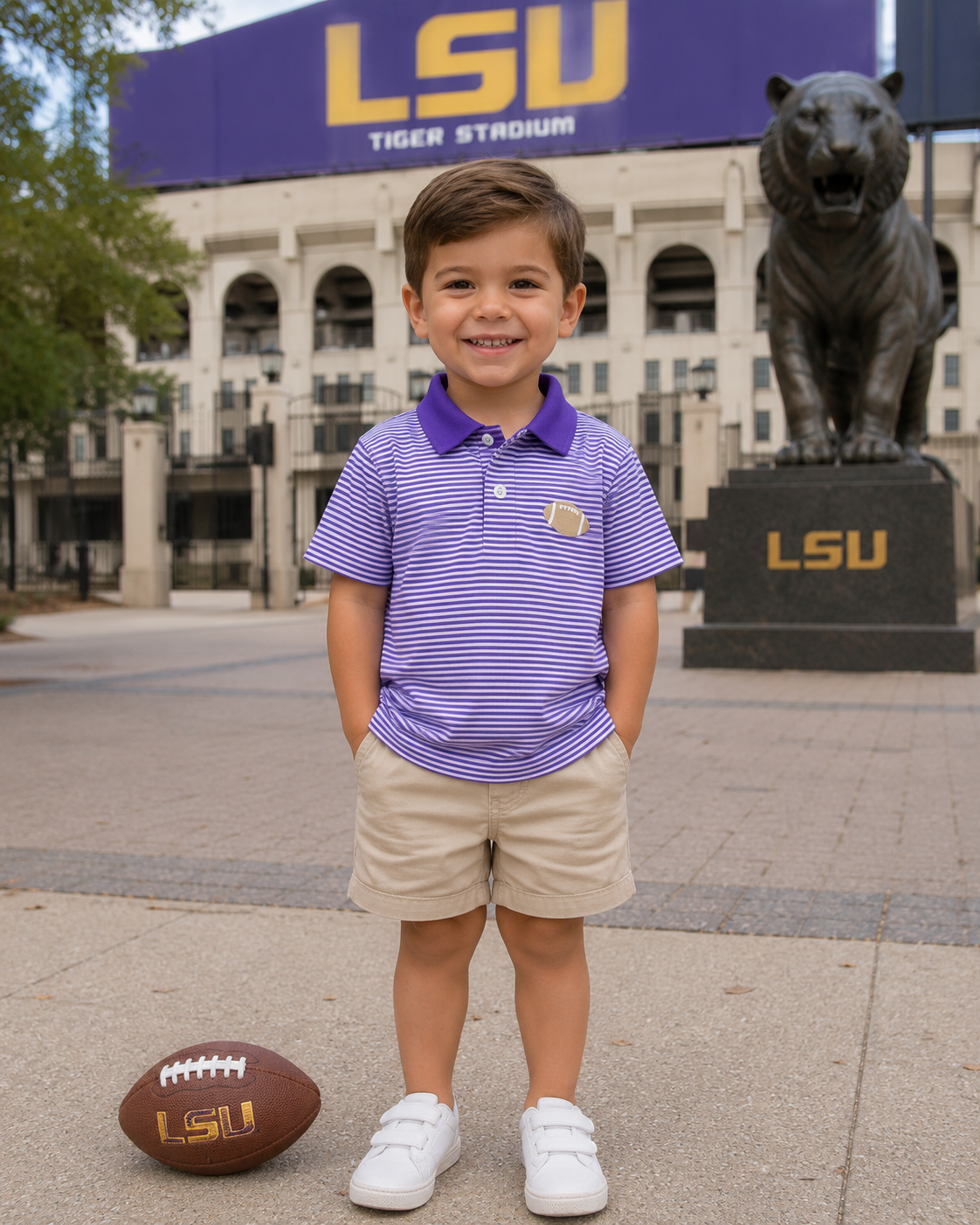 Purple Stripe Tailgate Polo