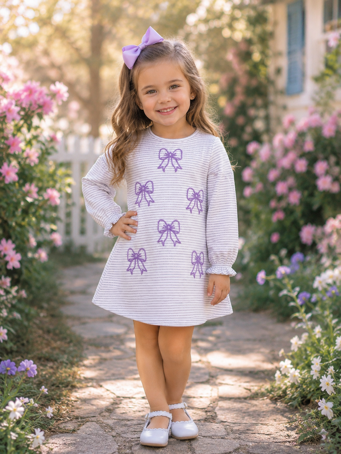 Bow Embroidery Dress