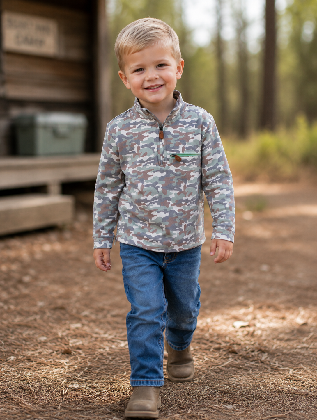 Kingston 1/4 Zip Camo Pullover