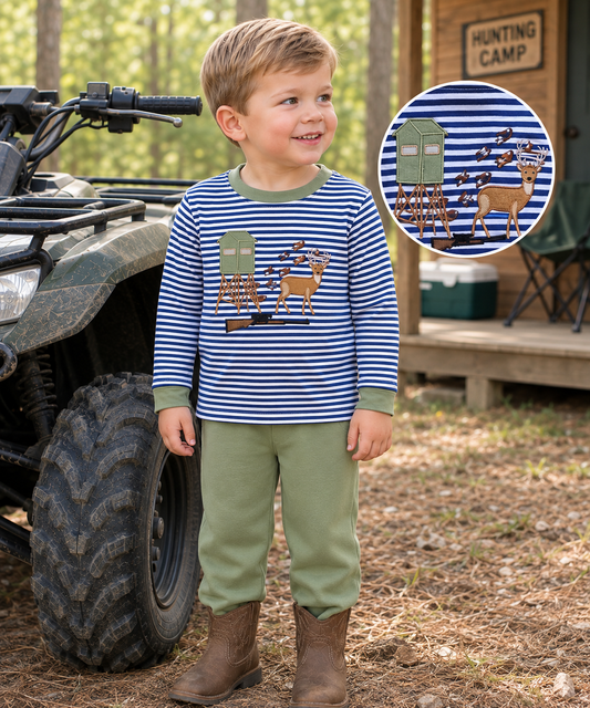 Evening Hunt Appliqué Pant Set