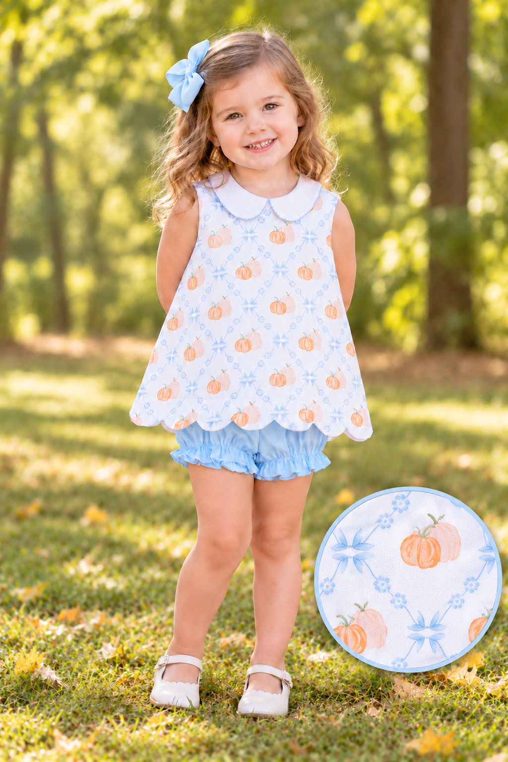 Pumpkin Row Scalloped Bloomer Set