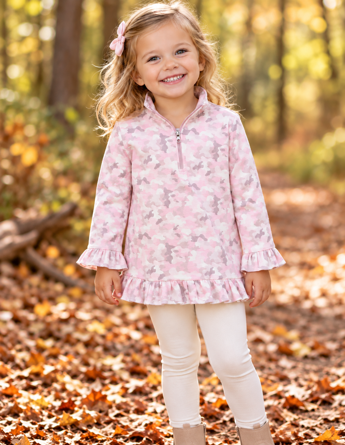 Pink Camo 1/4 Zip Pullover