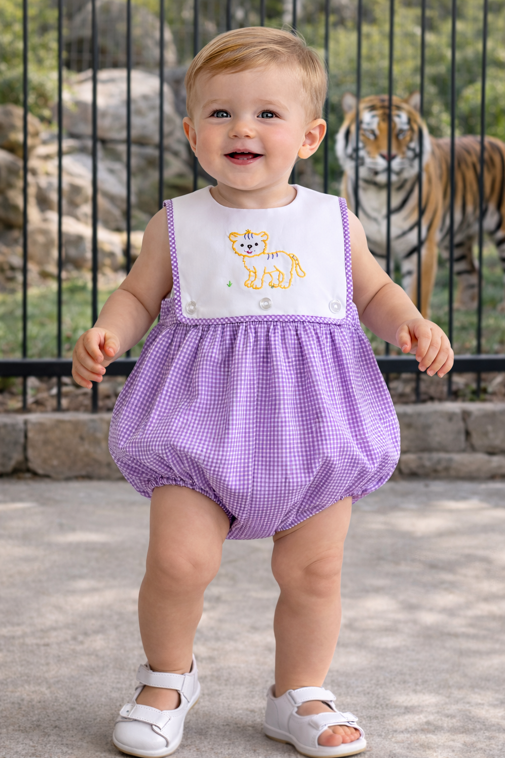 Embroidered Tiger Boy Bubble