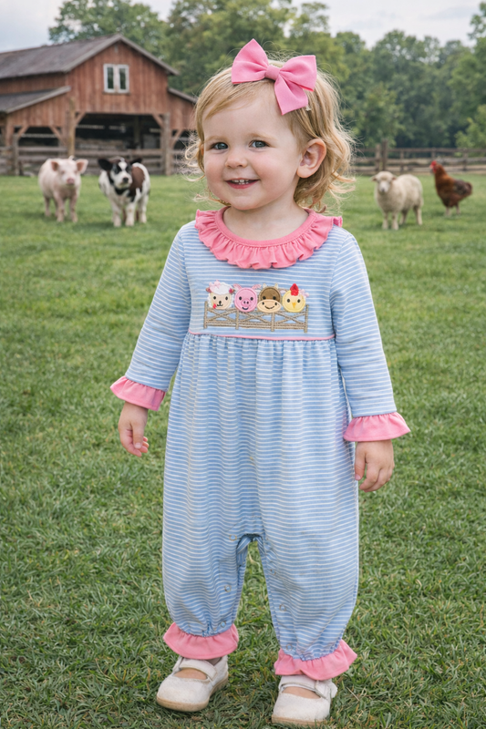 Farm Friends Ruffled Romper