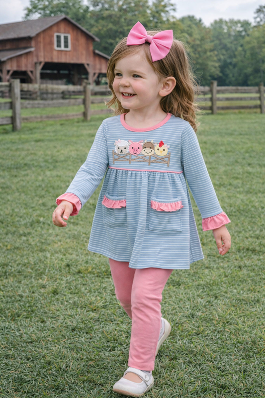 Farm Friends Ruffled Pocket Pant Set