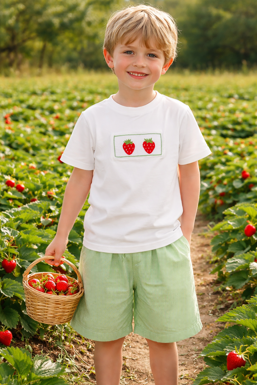 Smocked Strawberry Short Set