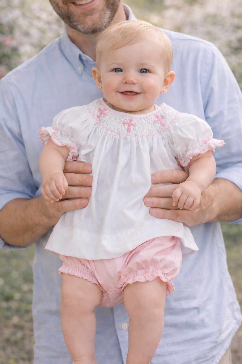 Smocked Crosses Bloomer Set