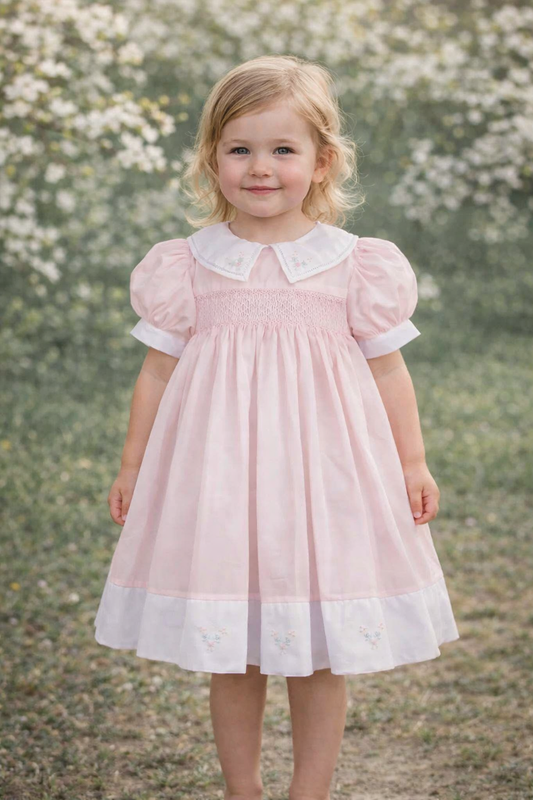 Split Collar Smocked Dress