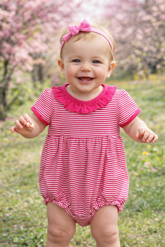 Pink/White Striped Bubble