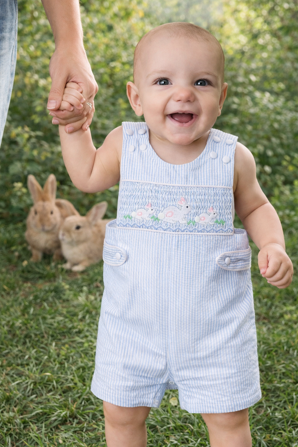 Smocked Bunnies Jon Jon
