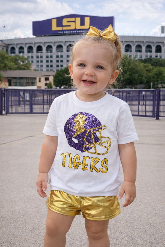 LSU Tigers Faux Sequins Tee
