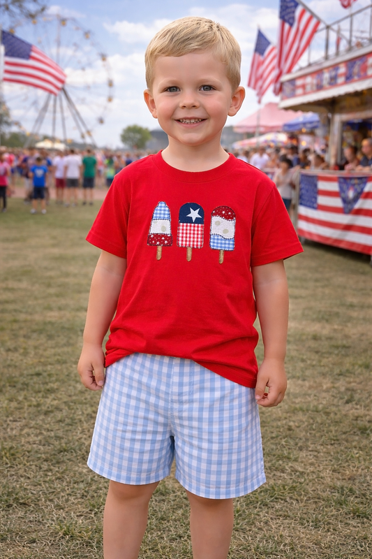 Popsicle Applique Boy's Short Set