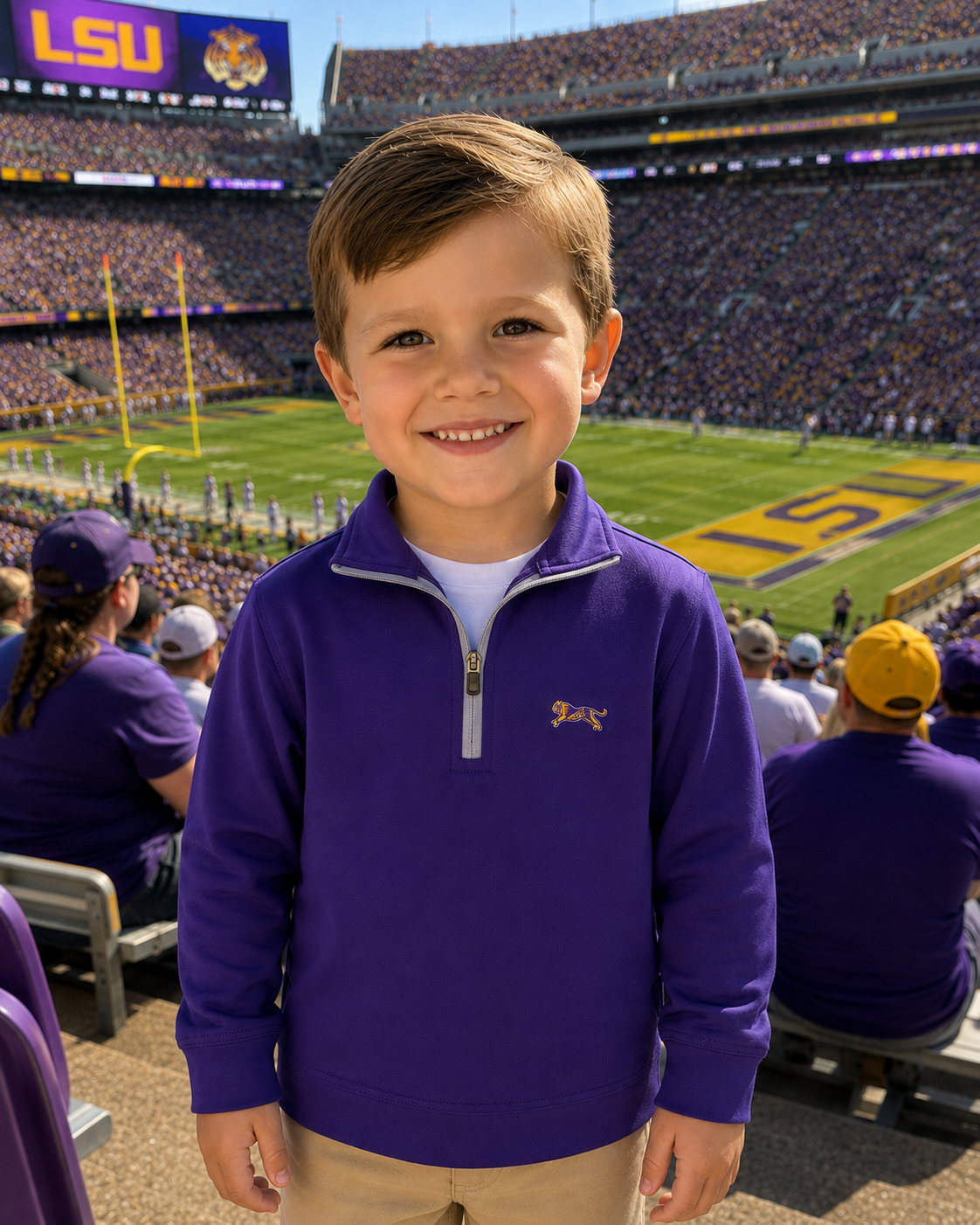 Purple Tiger Quarter Zip Pullover