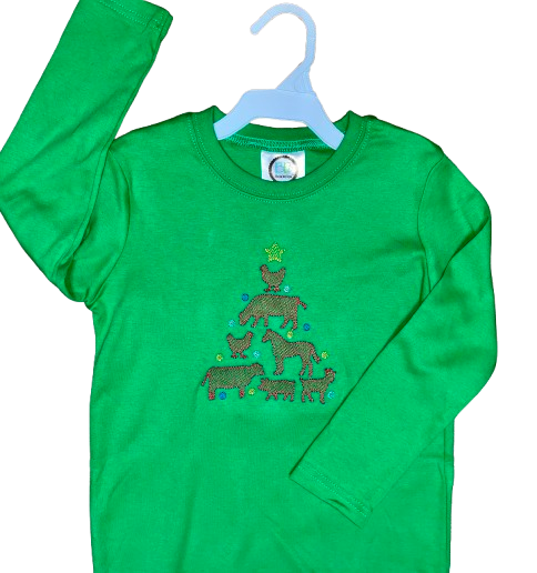 Farm Animal Christmas Tree Tee