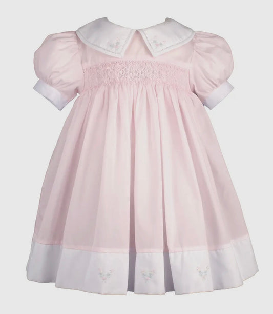 Split Collar Smocked Dress