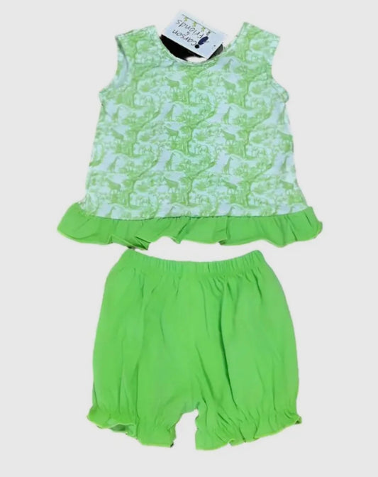 Safari Toile Ruffled Bloomer Set