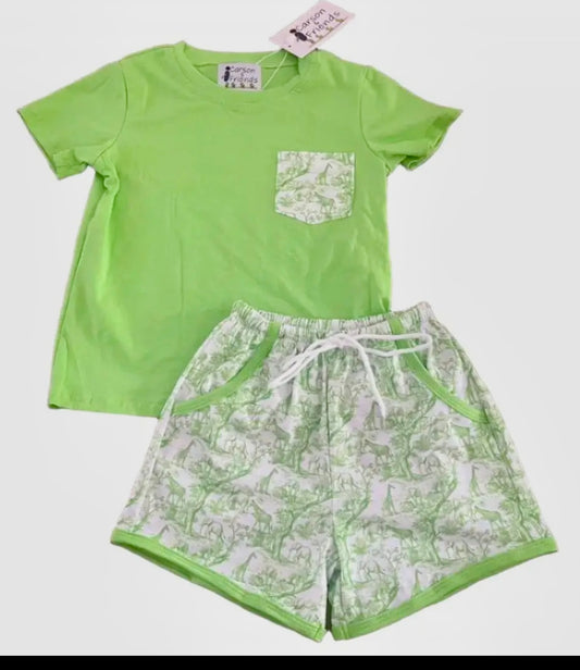 Safari Toile Boy Short Set