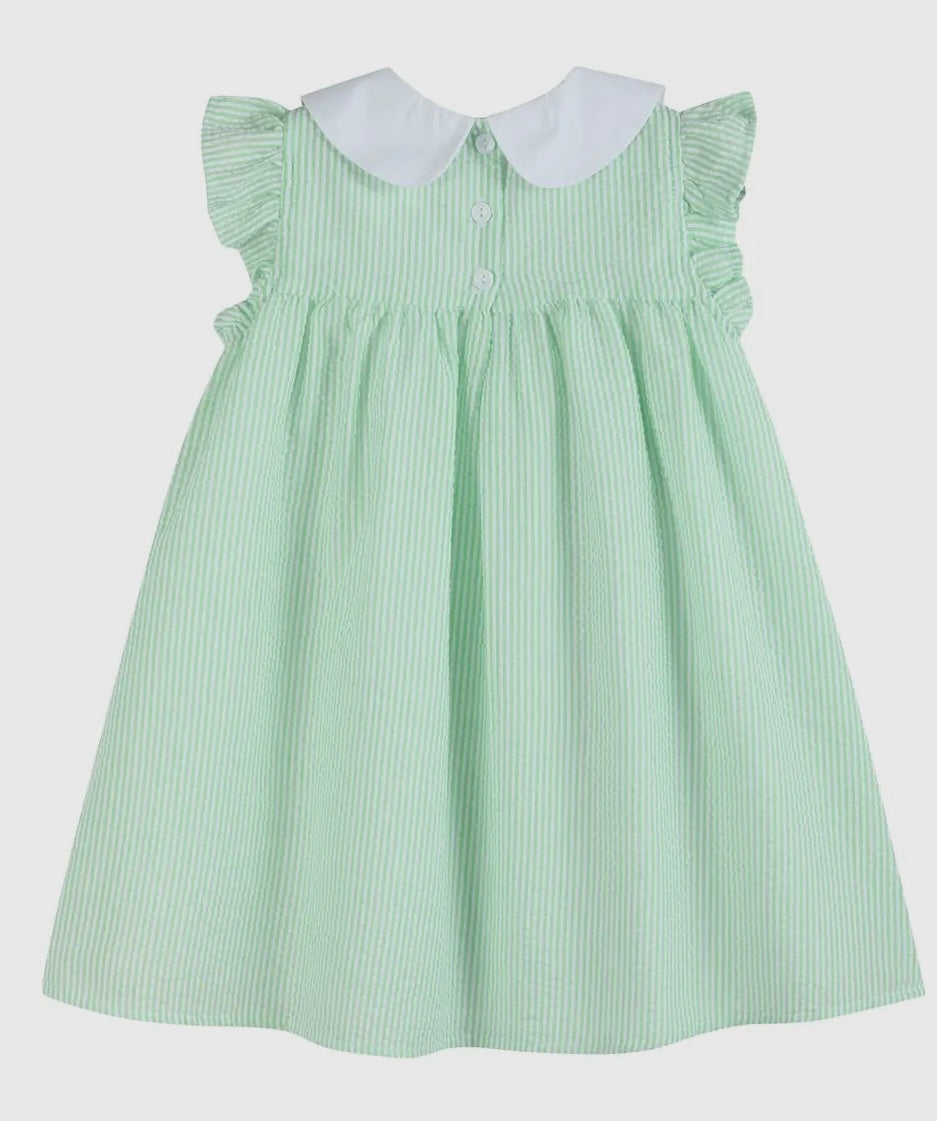Green Seersucker Bunny Dress