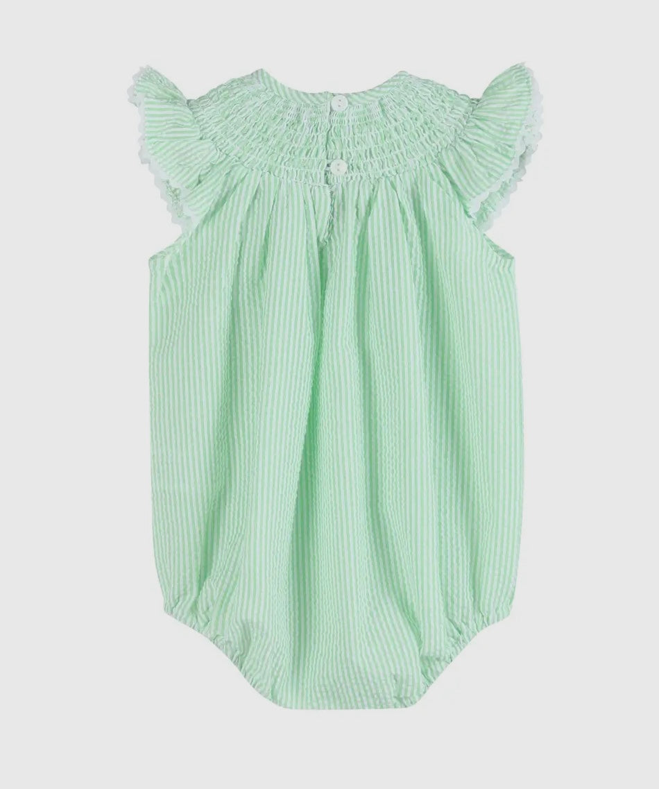 Green Seersucker Bunnies Bubble