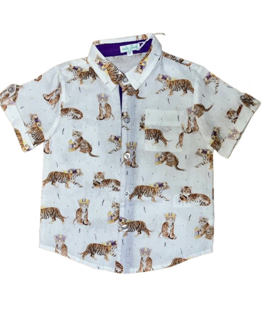 LSU Tigers Short Sleeve Collared Shirt