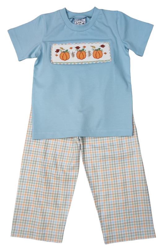 Smocked Pumpkin Patch Pant Set