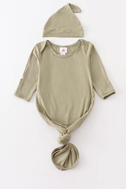 Bamboo Baby Gown Set - Sage