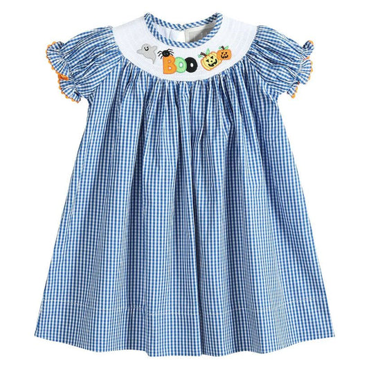 Smocked Halloween Dress - Blue